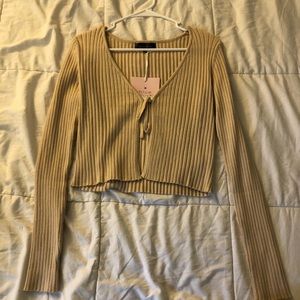 Front tie cardigan top